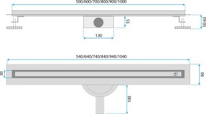 Rea Odpływ Liniowy REA NEOX SLIM PRO STAL SZCZOTKOWANA 50 10