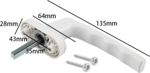 Heckermann Klamka okienna Heckermann biała klasyczna do okien PCV 2