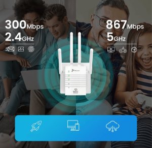 Access Point Reagle WZMACNIACZ SYGNAŁU SIECI WIFI 5 GHz 802.11ac REAPETER AC1200 EXTENDER 2xLAN 3