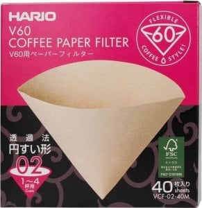 Hario Hario - Filtry papierowe Misarashi brązowe - V60-02 - 40 Sztuk 1