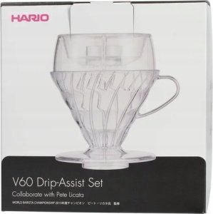 Hario - V60 Drip-Assist Set - Zestaw zaparzacz V60-02 + nakładka + filtry 6