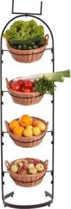 WickerPL metalowy Stojak ekspozycyjny z wiklinowymi koszami 40 H140/150 cm 2