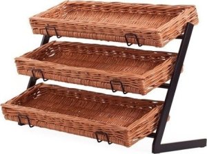 WickerPL Metalowy Stojak na Ladę z koszami Wiklinowymi 64x34 H44 cm 2