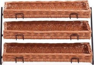 WickerPL Metalowy Stojak na Ladę z koszami Wiklinowymi 64x34 H44 cm 5