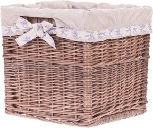 WickerPL wiklinowy kosz Skrzynka z obszyciem szarzona 30x30 H30 cm 4