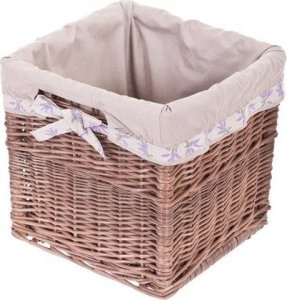 WickerPL wiklinowy kosz Skrzynka z obszyciem szarzona 30x30 H30 cm 5