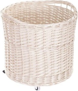 WickerPL Wybielany Wiklinowy Kosz na Kółkach 50 H40/44 cm 2