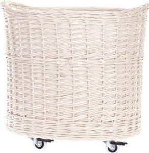 WickerPL Wybielany Wiklinowy Kosz na Kółkach 50 H40/44 cm 3