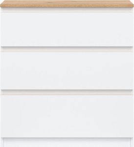 BogFran Komoda mała z szufladami niska dąb Biała REMI RM02 4