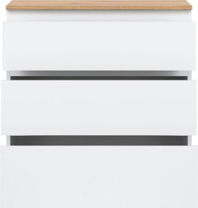 BogFran Komoda mała z szufladami niska dąb Biała REMI RM02 5
