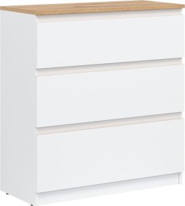 BogFran Komoda mała z szufladami niska dąb Biała REMI RM02 6