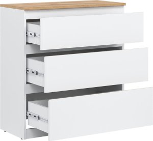 BogFran Komoda mała z szufladami niska dąb Biała REMI RM02 7
