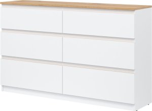 BogFran Komoda duża z szufladami niska dąb Biała REMI RM03 2