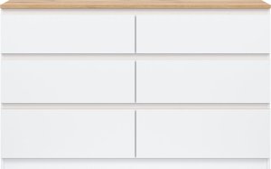 BogFran Komoda duża z szufladami niska dąb Biała REMI RM03 4