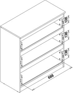 BogFran Komoda mała z szufladami niska dąb Evoke REMI RM02 9