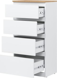 BogFran Komoda wąska z szufladami dąb Biała REMI RM04 3