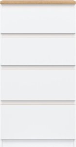 BogFran Komoda wąska z szufladami dąb Biała REMI RM04 4