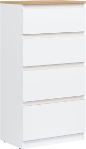 BogFran Komoda wąska z szufladami dąb Biała REMI RM04 6