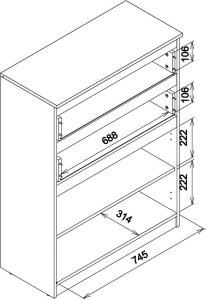 BogFran Komoda wysoka z szufladami dąb Castello REMI RM05 9