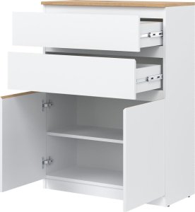 BogFran Komoda wysoka z szufladami dąb Biała REMI RM05 3