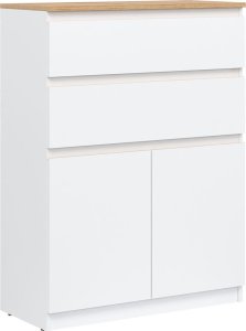 BogFran Komoda wysoka z szufladami dąb Biała REMI RM05 6