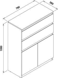 BogFran Komoda wysoka z szufladami dąb Biała REMI RM05 8