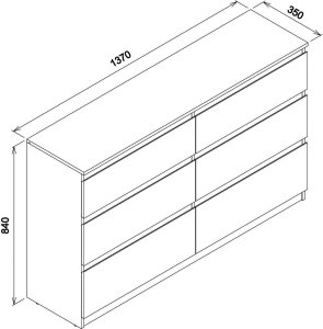 BogFran Komoda duża z szufladami dąb Castello REMI RM03 8