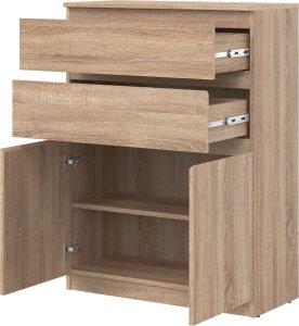 BogFran Komoda wysoka z szufladami dąb Sonoma REMI RM05 3