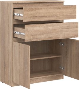 BogFran Komoda wysoka z szufladami dąb Sonoma REMI RM05 7