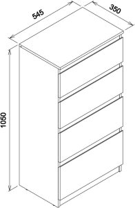 BogFran Komoda wąska z szufladami dąb Castello REMI RM04 8
