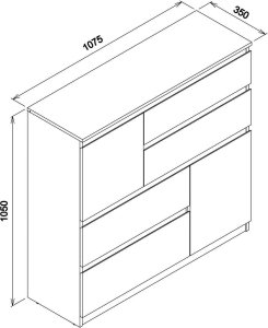 BogFran Komoda duża z szufladami dąb Sonoma REMI RM06 8