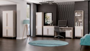 BogFran Komoda mała z szufladą Szafka do salonu i sypialni Dąb Cremona ASTON AN02 12