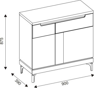BogFran Komoda mała z szufladą Szafka do salonu i sypialni Dąb Cremona ASTON AN02 8