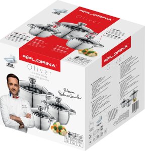 Florina Komplet garnków nierdzewnych Florina Oliver by Mateusz Gessler 6 elementów 5