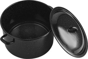 Emalia Pleszew Garnek emaliowany Emalia Polska Pleszew do słoików z pokrywką 32 cm 16 l 4