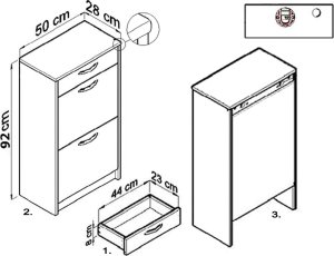 Bestseller Szafka na buty K034 Olcha 92x50x28 cm 2