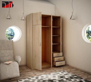 Bestseller Szafa Dwudrzwiowa Sz03 Dąb Sonoma 193x127x55 cm 4