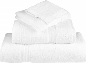 vidaXL vidaXL Ręczniki kąpielowe, premium 10 szt., białe, 100x150 cm, bawełna 4