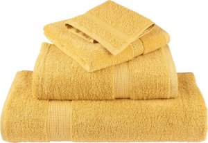 vidaXL vidaXL Ręczniczki premium, 10 szt, złote, 30x30 cm, bawełna, 600 g/cm 4
