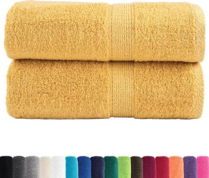 vidaXL vidaXL Ręczniczki premium, 2 szt., złote, 30x30 cm, bawełna, 600 g/cm 2