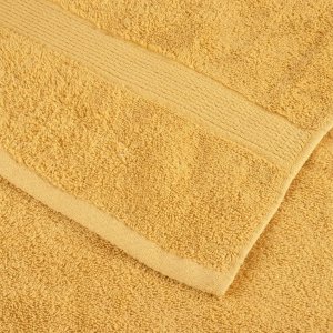 vidaXL Ręczniki premium, 2 szt., złote, 100x200 cm, bawełna 100% 7