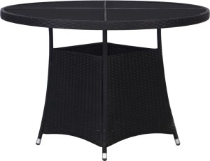 vidaXL vidaXL Stół ogrodowy, czarny, 110x74 cm, rattan PE 1