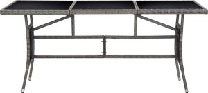 vidaXL vidaXL Stół ogrodowy, szary, 170 x 80 x 74 cm, polirattan 2