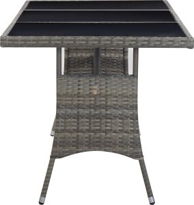 vidaXL vidaXL Stół ogrodowy, szary, 170 x 80 x 74 cm, polirattan 3