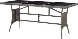 vidaXL vidaXL Stół ogrodowy, szary, 170 x 80 x 74 cm, polirattan 4