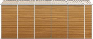 Szafa ogrodowa vidaXL vidaXL Szopa ogrodowa, jasny brąz, 191x470x198 cm, stal galwanizowana 5