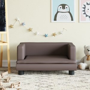 vidaXL vidaXL Sofa dla dzieci, brązowa, 60x40x30 cm, sztuczna skóra 1