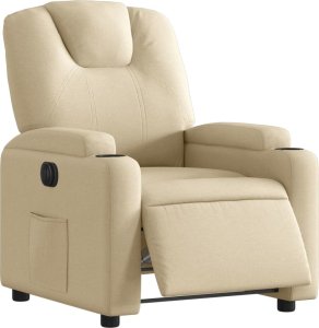 vidaXL vidaXL Elektryczny fotel rozkładany, kremowy, obity tkaniną 3