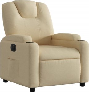 vidaXL vidaXL Elektryczny fotel rozkładany, kremowy, obity tkaniną 4