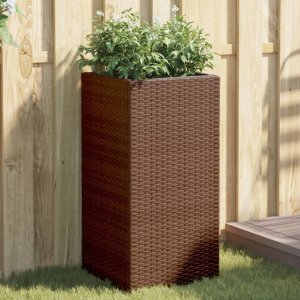 vidaXL vidaXL Donice ogrodowe, 2 szt., brązowe, 40x40x80 cm, rattan PE 1